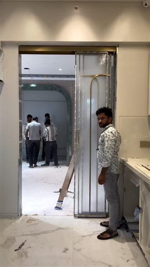 Kitchen sliding door #interiormaster #glasspartition #interior444 #homedecor