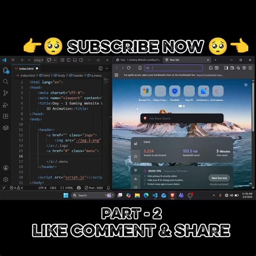GAMING WEBSITE LANDING PAGE HTML CSS & JAVASCRIPT PROJECT PART - 2 #long #fyp #viralreels #holi