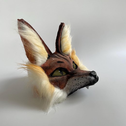 Handmade Realistic Therian Fox Mask | Full Head Animal Faux Fur Mask | Animal Cosplay Costume | Orange Brown Fox Mask | for Quad Runner Suit - Etsy