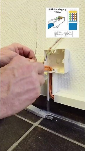 Netzwerkdose 2xRJ45 anschließen und einbauen #diy #handwerk #umbau #netzwerk #rj45