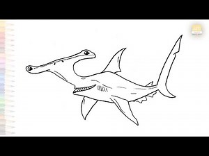 Hammerhead shark drawings | Fish drawing tutorial | How to draw A Hammerhead shark step by step