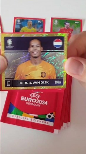 Virgil Van Dijk GOLDEN STICKER!! Topps Euro 2024 Sticker Unboxing