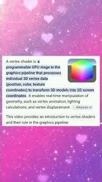 CD3403 UNIT 3 Vertex shader #vertex#shaders#education#computergraphics#graphics