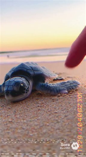 Touching a Baby Sea Turtle’s Flipper — Silent VHS Gentle Moment #VHS #SeaTurtle #CuteAnimals