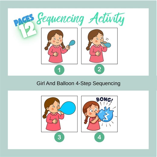 Sequencing 4-step Picture Cards ,printable Story Activity for Kids ,cut and Paste PDF - Etsy