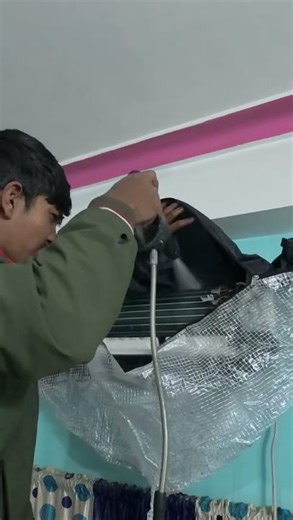 Bird Nest Removed from Split AC Outdoor Unit | Full Dust Cleaning & Service