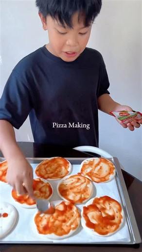 Pizza Making by Chef Kaeden☺️🍕#pizza #kidsactivity #pizzamaking #cheese #food