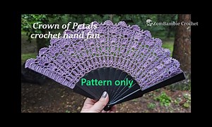 Crown of Petals Crochet Hand Fan Pattern - Hand Fan Crochet Pattern - PDF Pattern - Fan Pattern - Crochet Lace Fan - Crochet Fan Pattern - Etsy