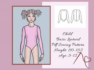 Child Leotard Sewing Pattern, Long Sleeve Bodysuit to Create Dance Dresses and Costumes, Swimwear - Etsy