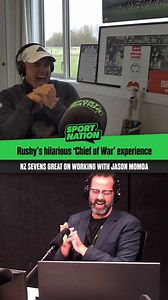 Sport Nation NZ on Instagram: "Eric Rush explains how the cameo from he and his fellow ex-All Blacks on megastar Jason Momoa's latest show came about and some of the role's 'unique' demands 😆 Subscribe to the Scotty & Izzy podcast on Spotify and Apple 🎧 #chiefofwar #jasonmamoa #allblacks #rugby"