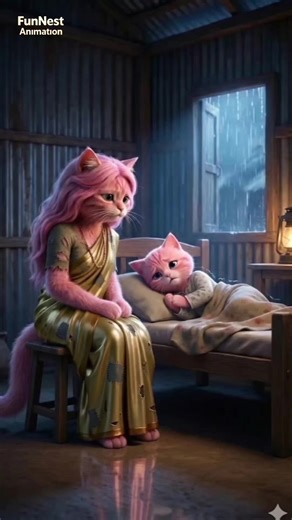 জ্বরে কাঁপছিলো ছোট টিনা… ইটের ভাটায় কাজ করে মা বিড়াল যা করলো চোখে জল আসবে 😢🐱 #cartoon #foryou #cat