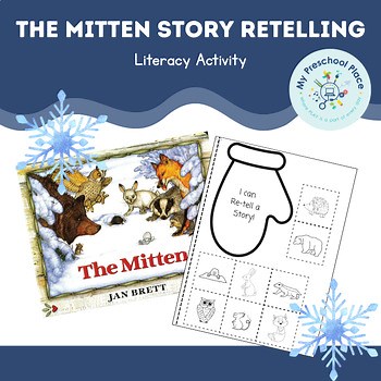 The Mitten Story Retelling Activity, Winter Literacy Center for Preschool