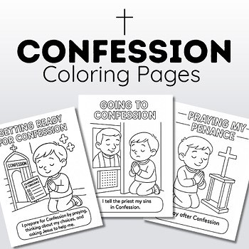Catholic Confession Coloring Pages for Kids | Reconciliation Worksheets