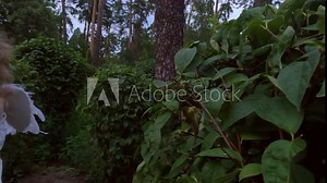 Little angel girl is crying. The angel has a sad face. Sad angel eyes.