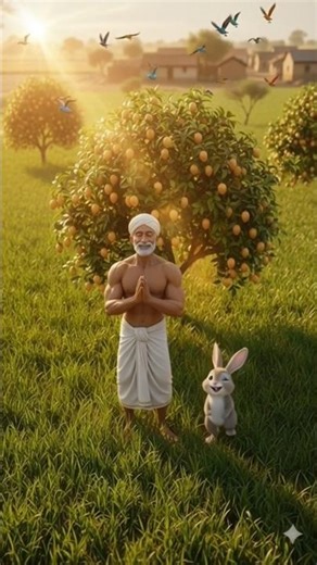 एक घने जंगल में एक किसान और खरगोश रहता था #cartoon #video #animeshorts