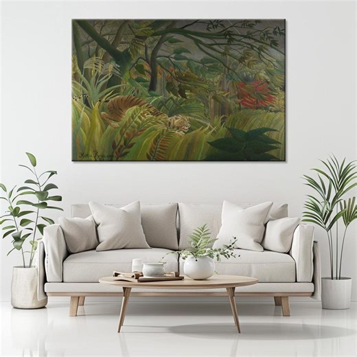 Henri Rousseau Reproduction Art: Tiger in a Tropical Storm Canvas Print - Etsy