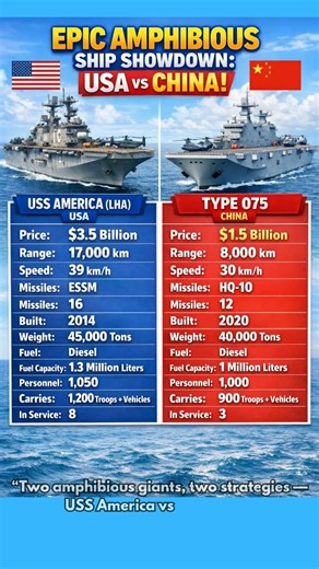 USS America vs Type 075 – USA vs China Amphibious Power