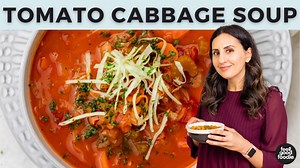 Easy vegan tomato cabbage soup