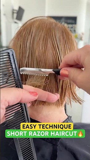 EASY TECHNIQUE SHORT RAZOR HAIRCUT! 🔥🔥🔥#haircut #hairstyle #razorhaircut #hair #shorts #short