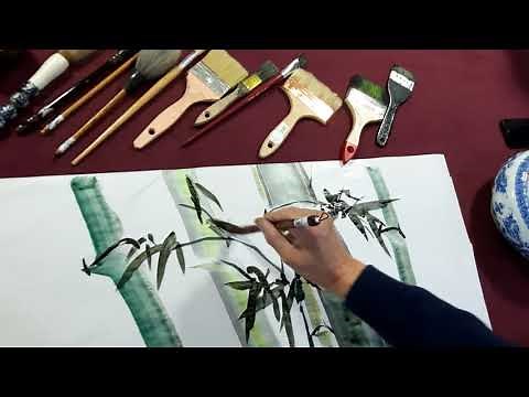 #20. Peinture à l'encre de Chine Bambou 水墨画 竹 李進書畫