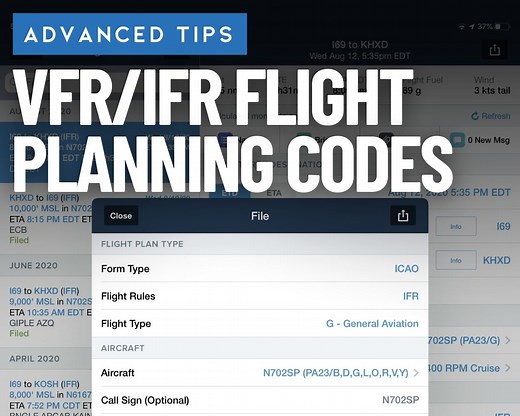 How to set up aircraft equipment codes in aviation apps to file VFR/IFR flight plans : iPad Pilot News