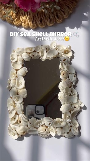 Omgg look at this🥺 || #seashellart #mirrorart #tutorial #mirrorart #roomdecorideas #homedecorideas