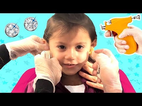 BABY EAR PIERCING EXPERIENCE - No Crying Miracle! 3 Year Old ElaineReez Gets Ears Pierced