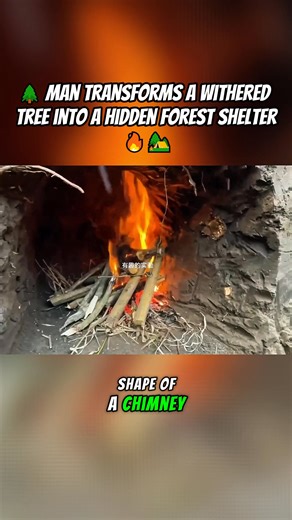 413K views · 12K reactions |  Man Transforms a Withered Tree into a Hidden Forest Shelter ️ | Camping Adventures | Facebook