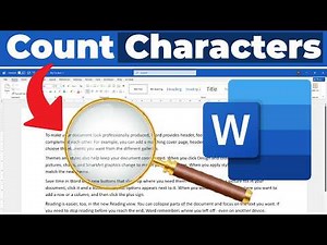 How to Count Characters in Word - WITH & WITHOUT SPACING