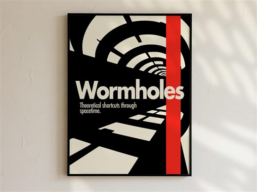 Mid-century Modern Physics Poster: Wormholes Time Travel Science Wall Art - Etsy