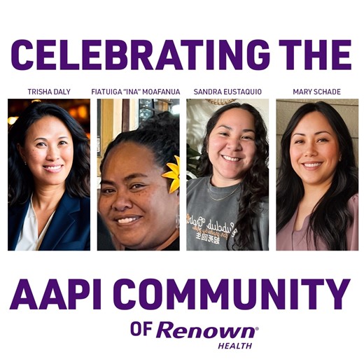 May is a time to celebrate the deep cultural heritage, resilience and accomplishments of the Asian American Pacific Islander (AAPI) community! At Renown Health, we are honored to celebrate our fellow AAPI team members for their commitment to enriching our organization and community each day as we close out May. Watch this video to meet four of our incredible employees who represent the AAPI community: 💜 Trisha Daly, Director of Human Resources 💜 Ina Moafanua, Customer Engagement Representative