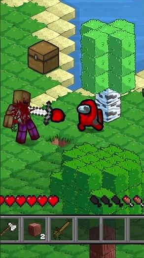 Among Us x Minecraft: Iron Sword vs Zombies ⚔️ 🧟‍♂️ #amongus #amonguszombie #minecraft