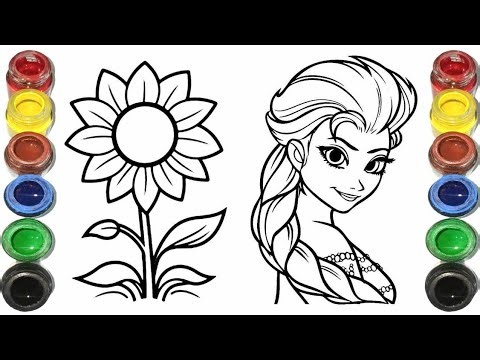 “How to Draw Elsa Step by Step | Easy Elsa Drawing with Flower | Kids Drawing Tutorial”