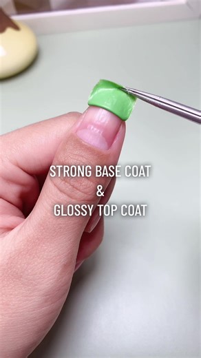 STRING BASE COAT — GLOSSY TOP COAT#gellen #nail #gellennails #typ #novodovecabelos