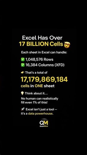 Excel Has 17 Billion Cells 😳 Most People Don’t Know