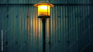 A glowing streetlight illuminating a dark alleyway at night in a secluded urban area Stock Video