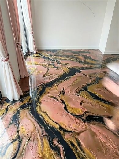 Luxury Princess Bedroom with Pink, Black &Gold Epoxy #epoxy | bedroom