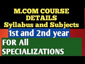 M.COM COURSE details subjects