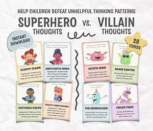 Thinking Traps, Cognitive Bias Flashcards for Kids, Play Therapy, CBT, Therapy Tool, Calm Down Corner, Worry Monster, Montessori Toddler - Etsy