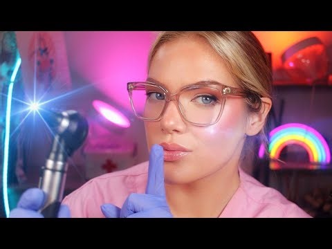 ASMR Inaudible Otoscope Exam | Up Close Ear to Ear Whispers, Skin Tingling Ear Care You Can Feel