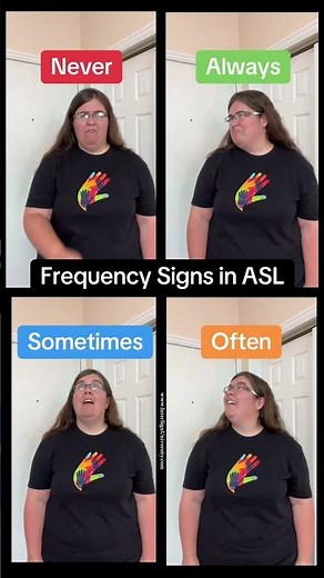 How to sign Always, Never, Sometimes, Often in ASL