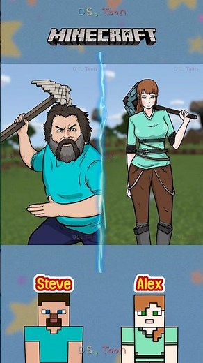 Minecraft Animation | Steve & Alex Transformation Into Human