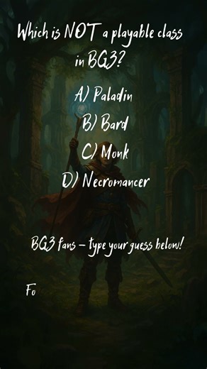 BG3 Trivia: Not a Real Class — Can You Spot It?