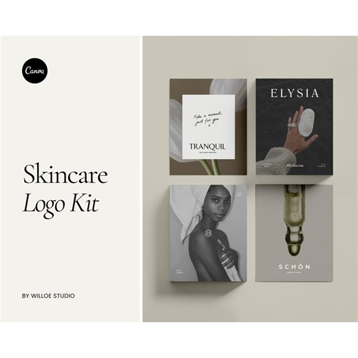 Skincare Logo Kit: 28 Beauty Brand Designs (canva Template) - Etsy