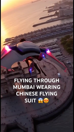 FLYING THROUGH MUMBAI WEARING CHINESE 🇨🇳 FLYING SUIT 😱😍 #shorts #mumbai #india #viral #china