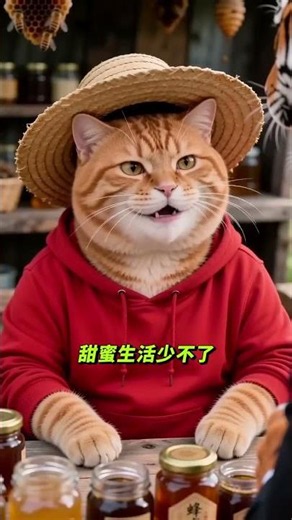 買蜂蜜送老婆，老婆呢？ #ai原創製作 #萌寵搞笑日常 #搞笑貓咪視頻 #賣蜂蜜的橘貓