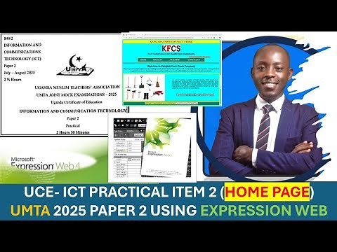 UMTA UCE ICT Practical 2025 Item 2 Home Page Design Using Expression Web