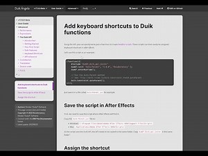 Duik Ángela Tutorial: Keyboard Shortcuts and the Duik API