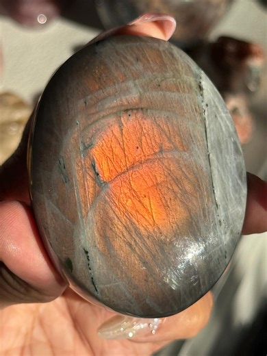 Sunset Labradorite Palm Stone, Orange Labradorite, Labradorite, LARGE - Etsy