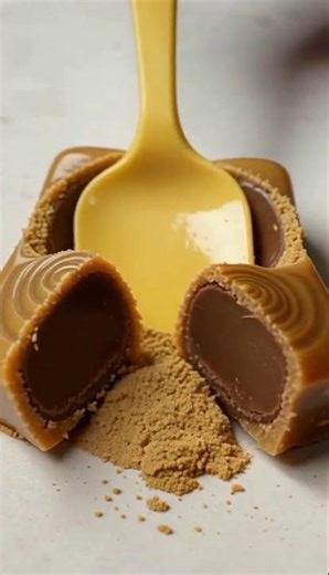 Rich Golden Caramel Fudge Sliced with Warm Spatula ASMR 🍮✨